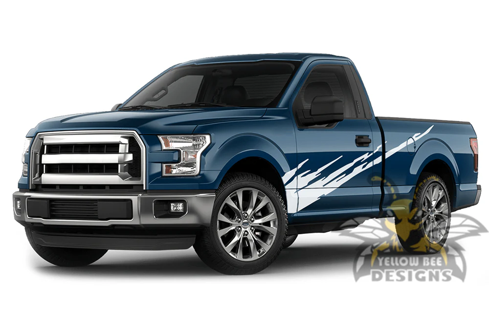Side Fire Graphics Vinyl Decals Compatible with Ford F150 Regular Cab 6.5'' - Image 4