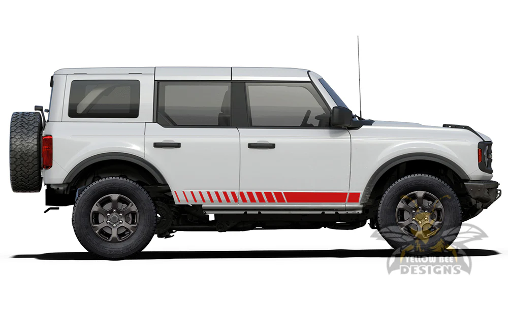 Side Hash Stripes Graphics Vinyl Decals Compatible with Ford Bronco - Image 2
