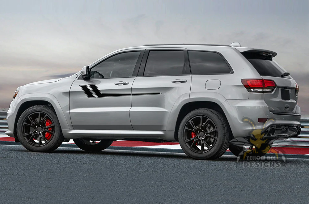 Side Hockey Door Stripes Graphics Vinyl Decals Compatible with Grand Cherokee - Image 2