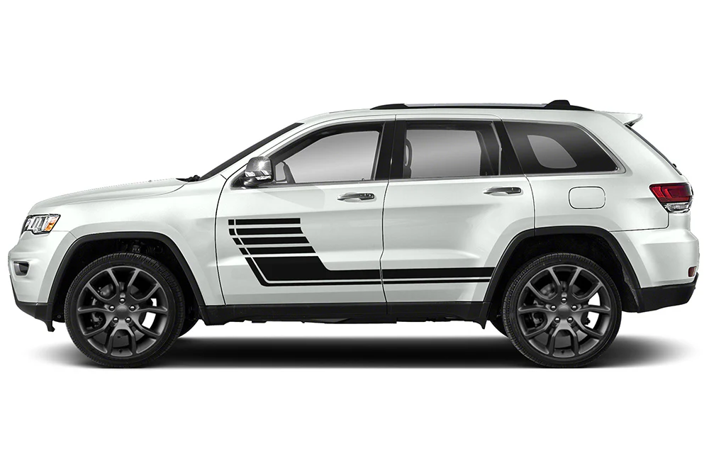 Side Hockey Full Door Stripes Graphics Vinyl Decals Compatible with Grand Cherokee