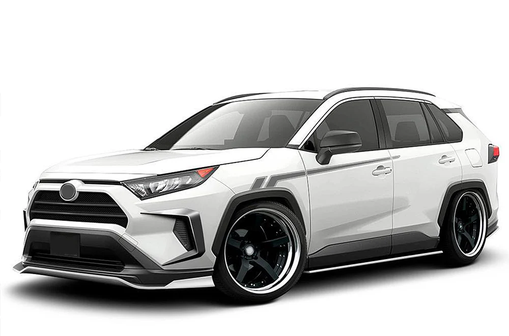 Side Hockey Stripes Decals Graphics Stripes Vinyl Compatible with Toyota RAV4 - Image 3
