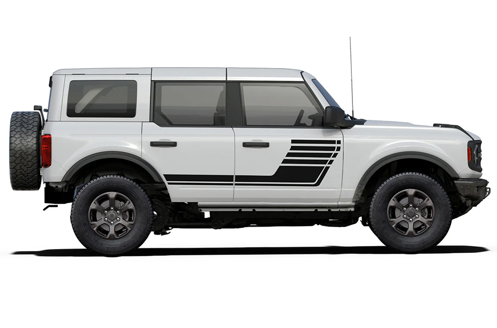 Side Hockey Stripes Graphics Vinyl Decals Compatible with Ford Bronco