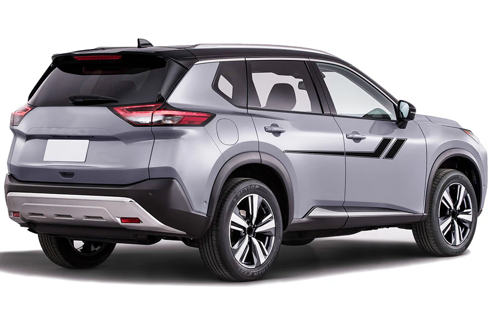 Side Hockey Stripes Graphics Vinyl Decals Compatible with Nissan Rogue