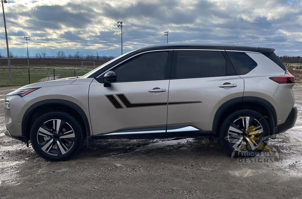 Side Hockey Stripes Graphics Vinyl Decals Compatible with Nissan Rogue - Image 2