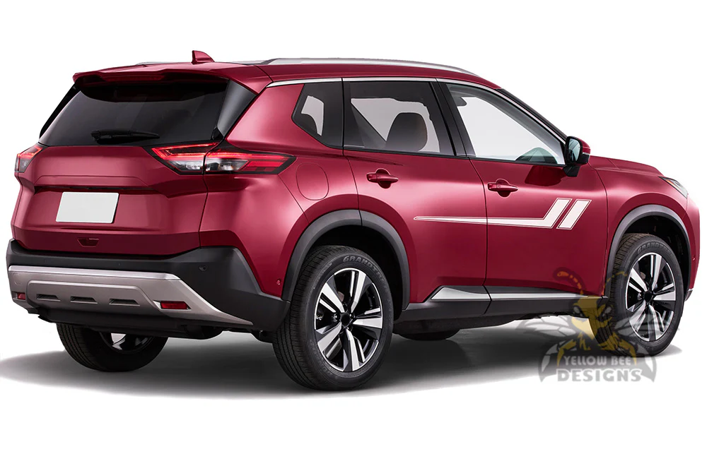 Side Hockey Stripes Graphics Vinyl Decals Compatible with Nissan Rogue - Image 3