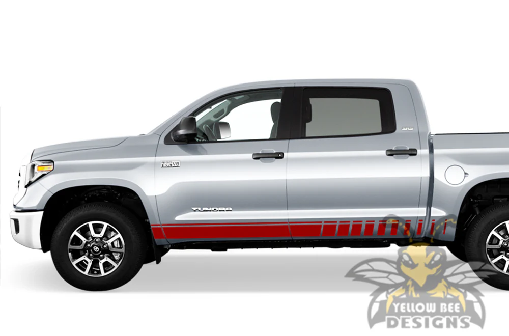 Side Line Graphics Kit Vinyl Decal Compatible with Toyota Tundra Crewmax - Image 4