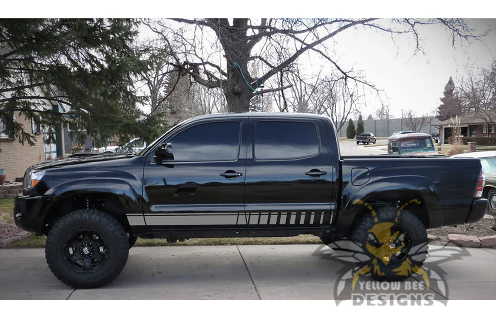 Side Line Stripes Vinyl Decal Compatible with Toyota Tacoma Double Cab - Image 3