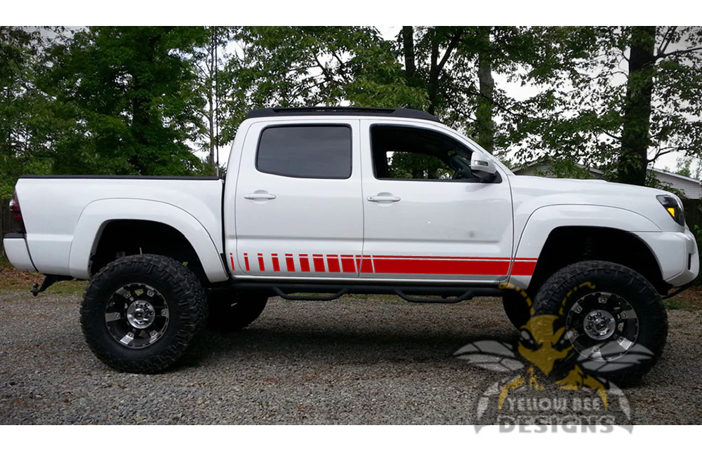 Side Line Stripes Vinyl Decal Compatible with Toyota Tacoma Double Cab - Image 4