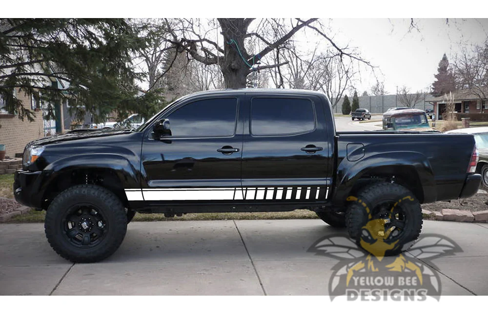 Side Line Stripes Vinyl Decal Compatible with Toyota Tacoma Double Cab - Image 5