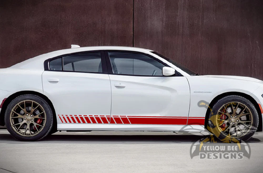 Side Lower Stripes Graphics Vinyl Decal Compatible with Dodge Charger - Image 4
