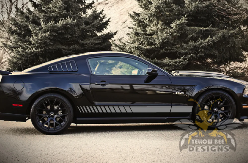 Side Lower Stripes Graphics Vinyl Decals Compatible with Ford Mustang - Image 3
