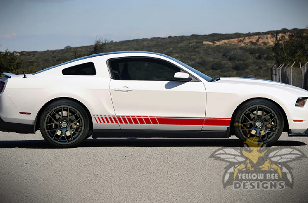 Side Lower Stripes Graphics Vinyl Decals Compatible with Ford Mustang - Image 4