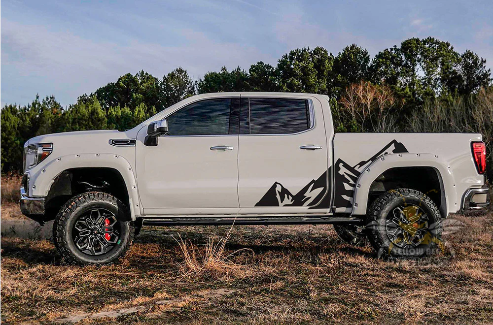 Side mountain adventure Graphics Vinyl Decals Compatible with GMC Sierra Crew Cab - Image 2
