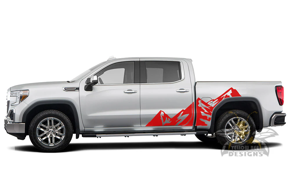 Side mountain adventure Graphics Vinyl Decals Compatible with GMC Sierra Crew Cab - Image 4