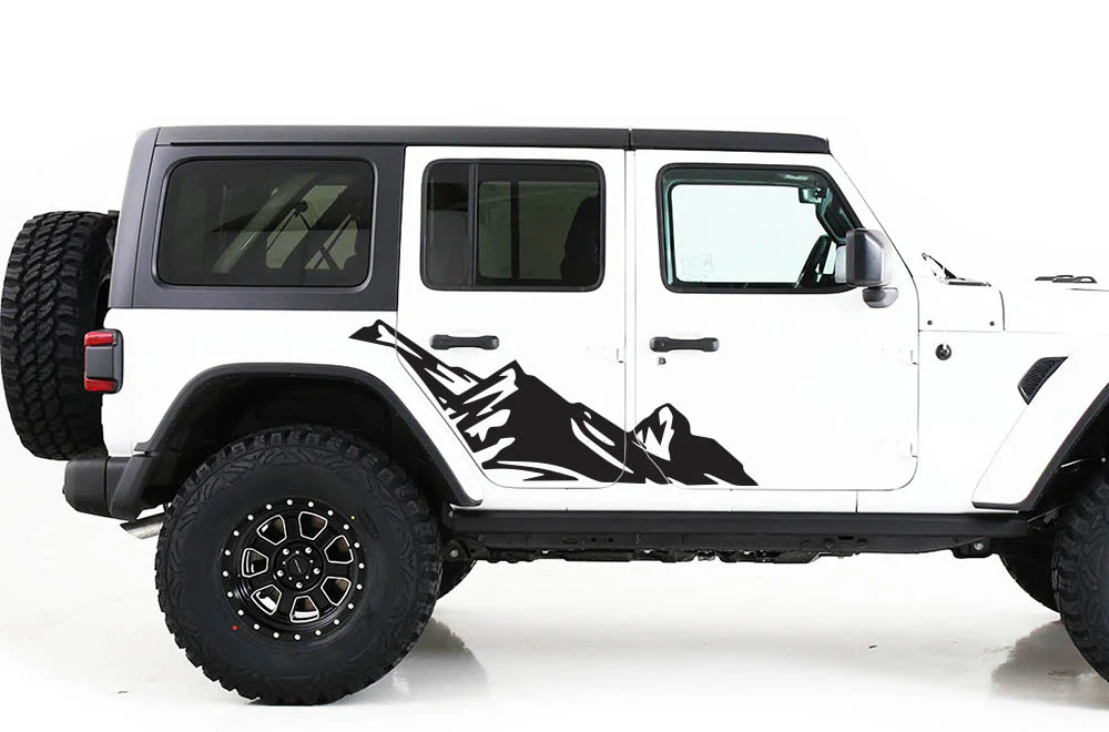Side Mountain Graphics Vinyl Decals Compatible with Jeep JL Wrangler