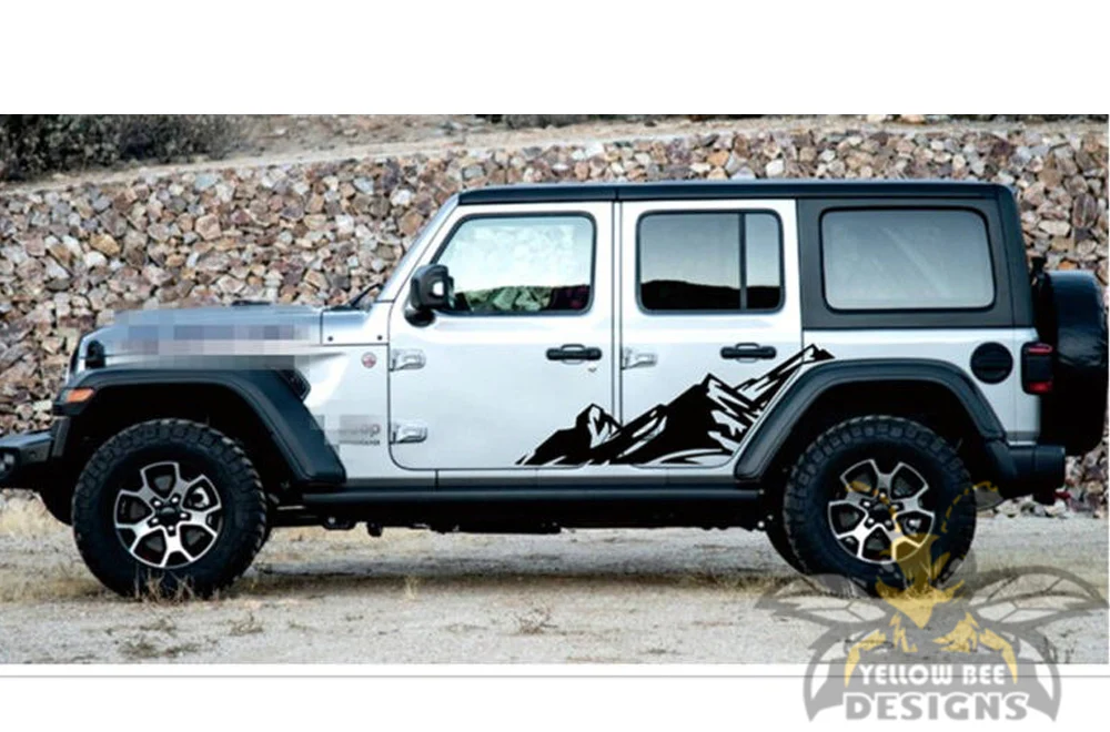Side Mountain Graphics Vinyl Decals Compatible with Jeep JL Wrangler - Image 3