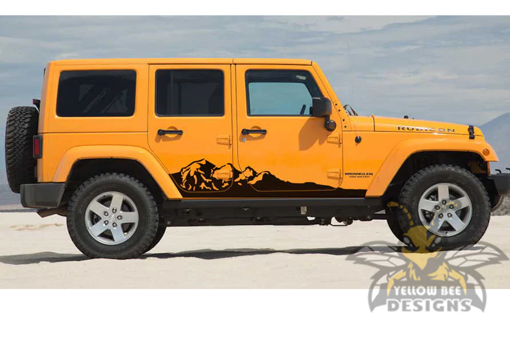 Side Mountain Graphics Vinyl Stickers Compatible with Jeep JL Wrangler - Image 2