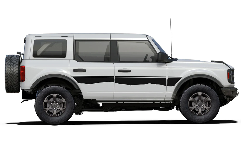 Side Mountain Line Graphics Vinyl Decals Compatible with Ford Bronco