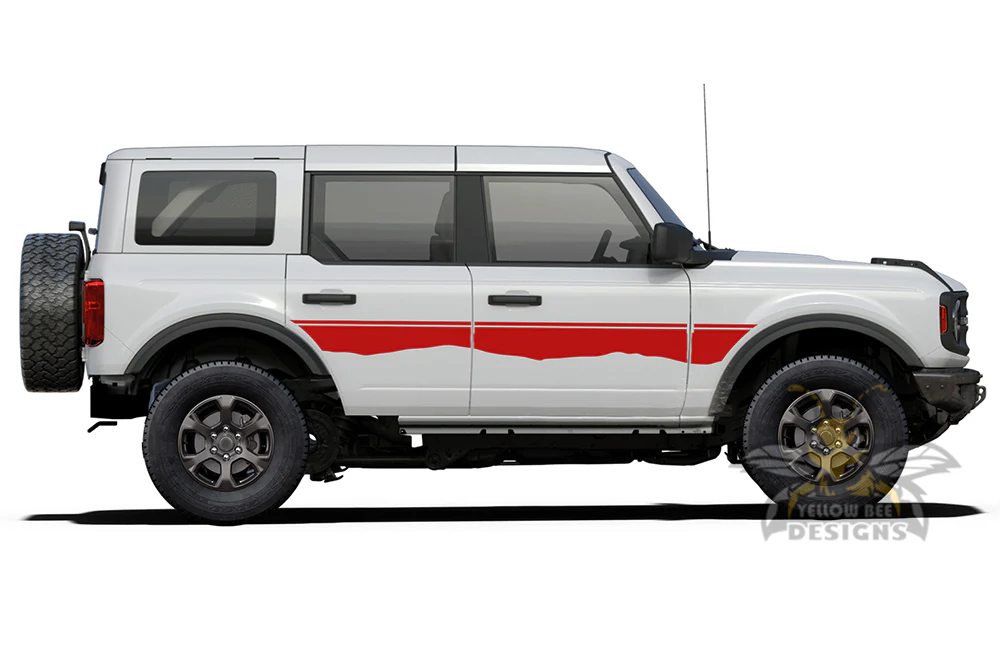 Side Mountain Line Graphics Vinyl Decals Compatible with Ford Bronco - Image 2