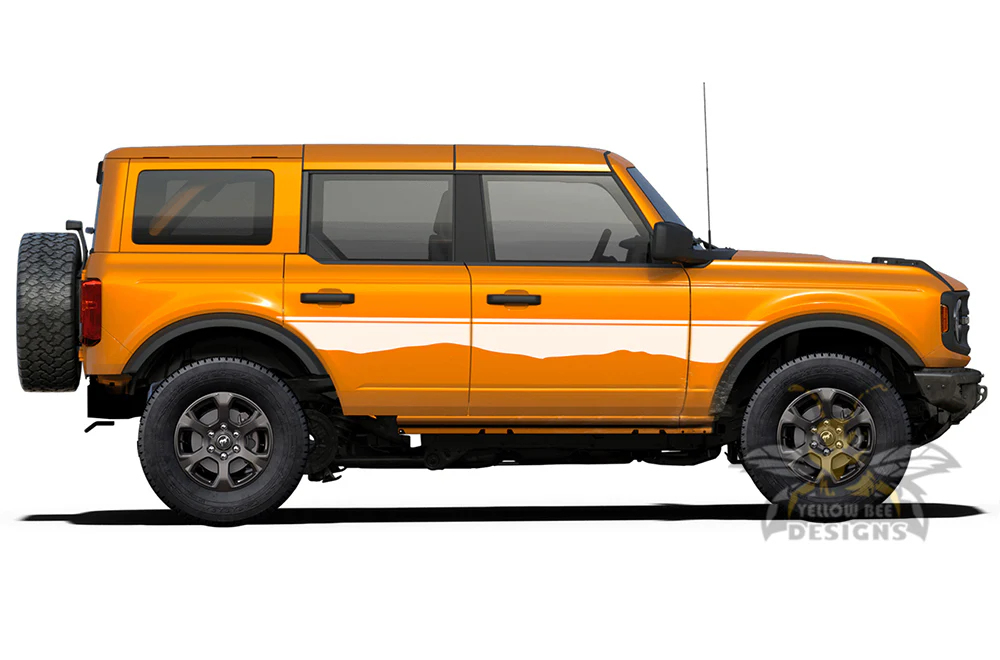 Side Mountain Line Graphics Vinyl Decals Compatible with Ford Bronco - Image 3