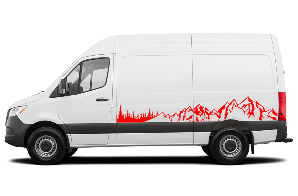 Side Mountain Trees Graphics Decals Compatible with Mercedes Sprinter - Image 2