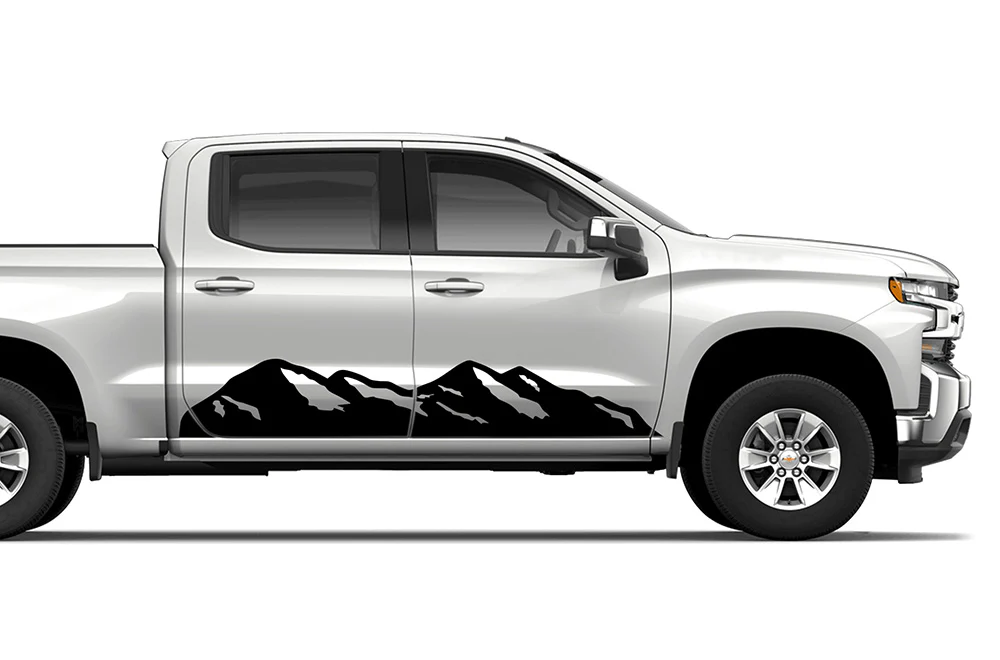 Side Mountains Door Graphics Vinyl Decals Compatible with Chevrolet Silverado 1500