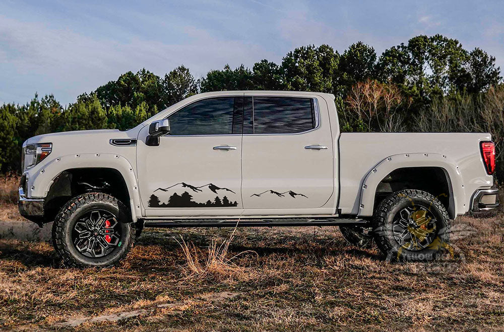 Side mountains Graphics Vinyl Decals Compatible with GMC Sierra Crew Cab - Image 2