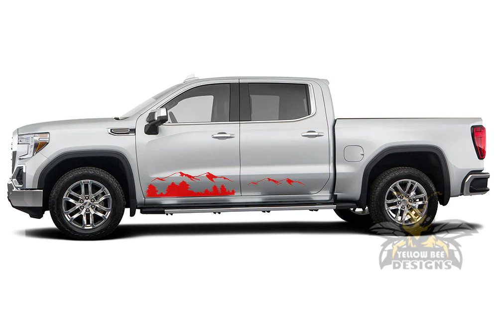 Side mountains Graphics Vinyl Decals Compatible with GMC Sierra Crew Cab - Image 3