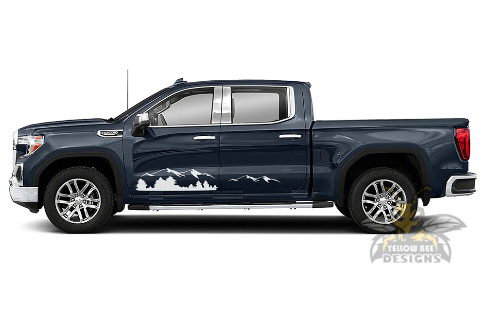 Side mountains Graphics Vinyl Decals Compatible with GMC Sierra Crew Cab - Image 4