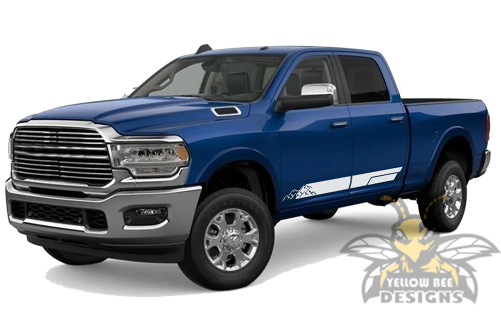 Side Mountains Stripes Graphics Kit Vinyl Decal Compatible with Dodge Ram 2500 Crew Cab - Image 4