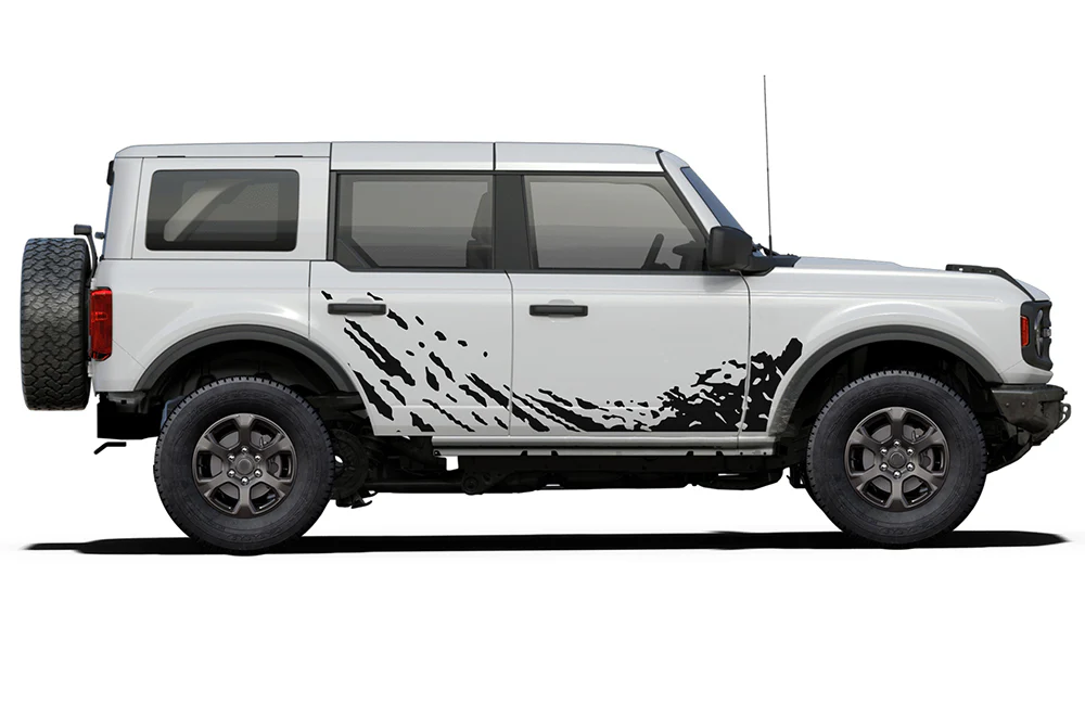 Side Mud Splash Graphics Vinyl Decals Compatible with Ford Bronco