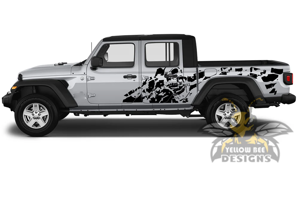 Side Nightmare Graphics Vinyl Decal Compatible with Jeep JT Gladiator 4 Door - Image 2