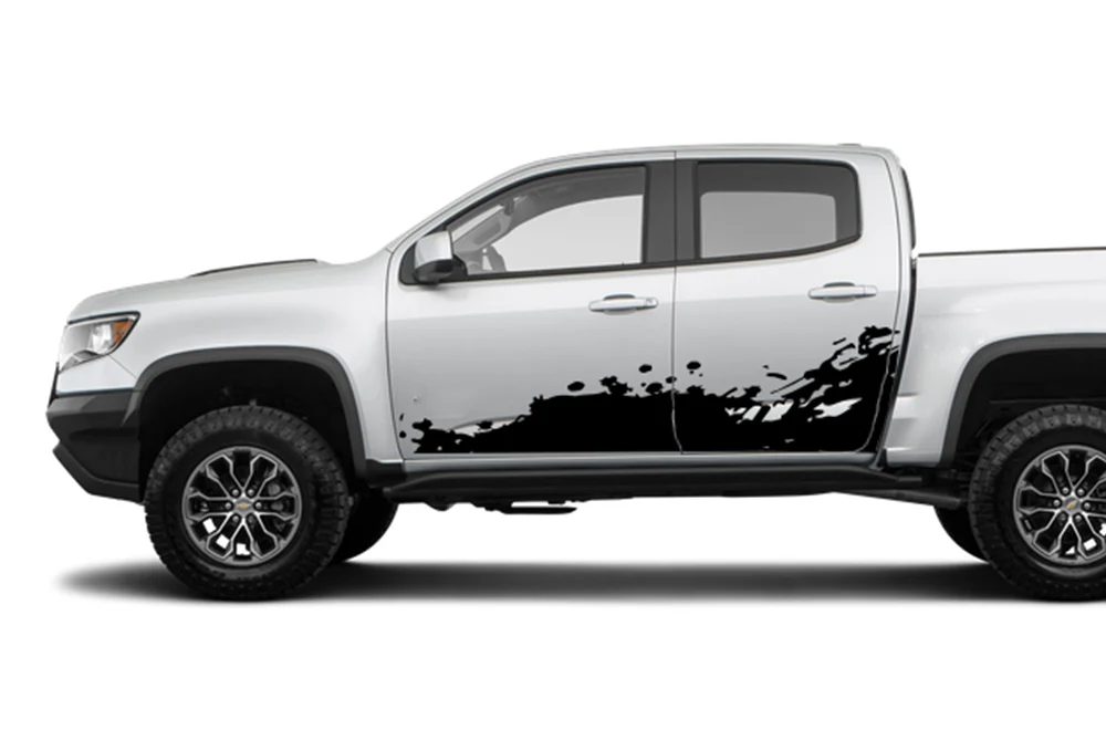Side Paint Splash Graphics Vinyl Decals Compatible with Chevrolet Colorado Crew Cab