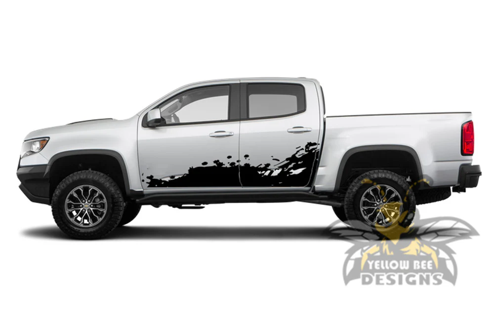 Side Paint Splash Graphics Vinyl Decals Compatible with Chevrolet Colorado Crew Cab - Image 2