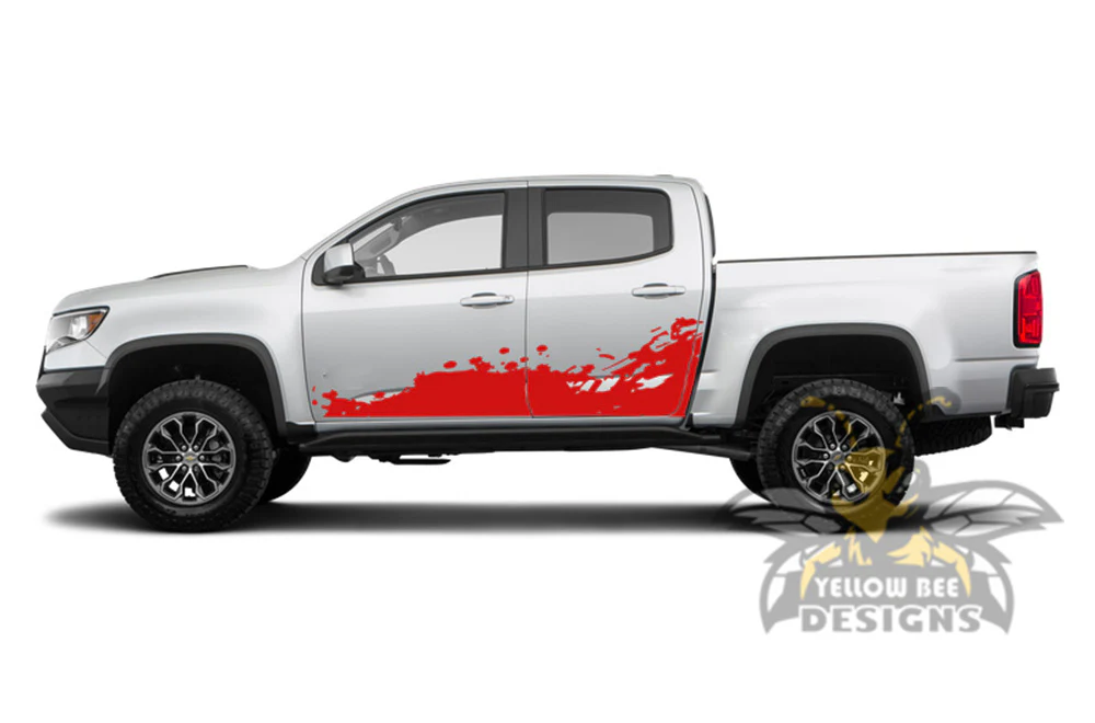 Side Paint Splash Graphics Vinyl Decals Compatible with Chevrolet Colorado Crew Cab - Image 4
