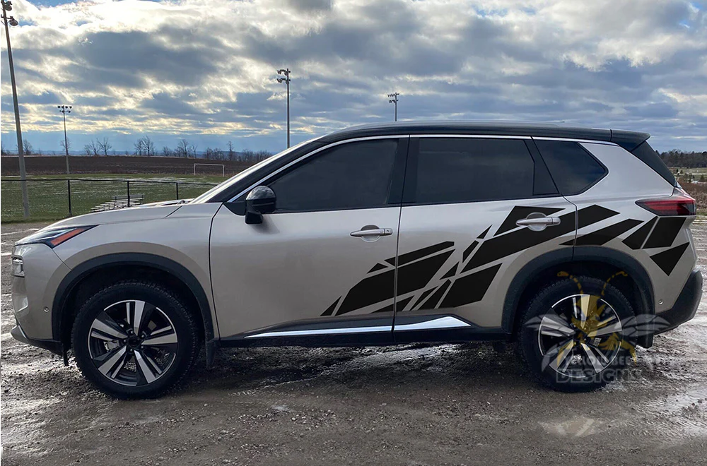 Side Pattern Door Graphics Vinyl Decals Compatible with Nissan Rogue - Image 2