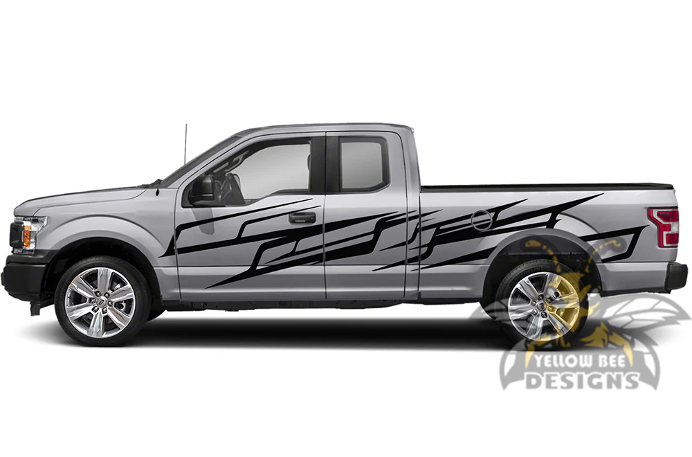 Side Patterns Graphics Vinyl Decals Compatible with Ford F150 Super Cab 6.5'' - Image 2