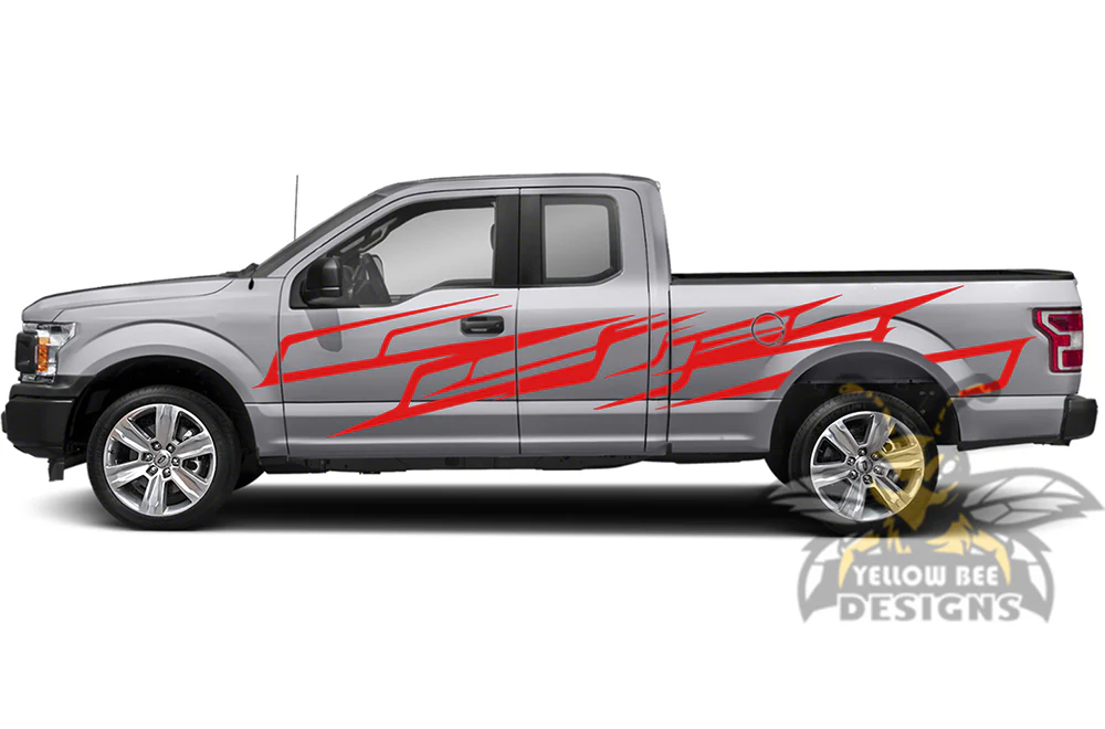 Side Patterns Graphics Vinyl Decals Compatible with Ford F150 Super Cab 6.5'' - Image 3