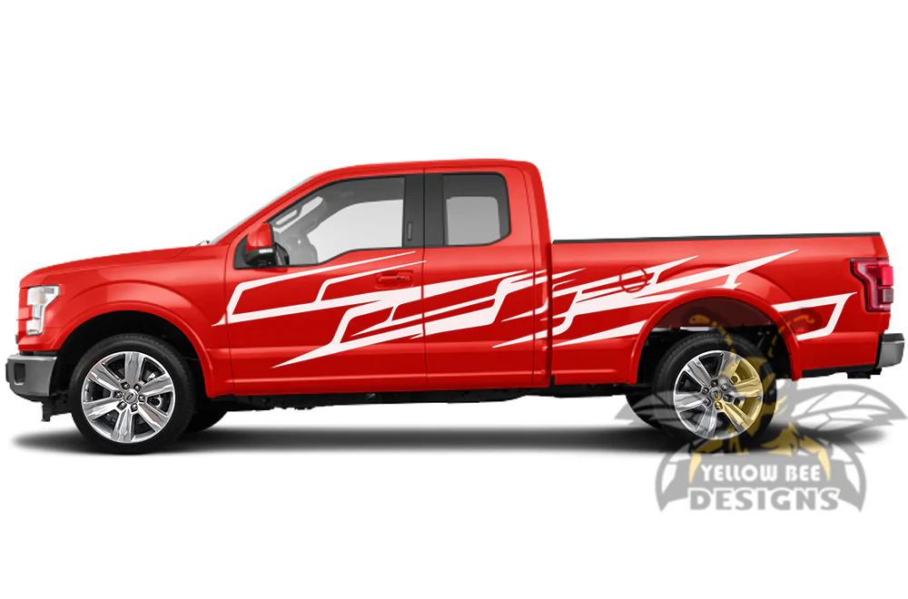 Side Patterns Graphics Vinyl Decals Compatible with Ford F150 Super Cab 6.5'' - Image 4