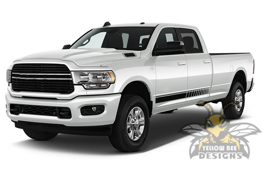 Side Pin Stripes Graphics Vinyl Decals Compatible with Dodge Ram Crew Cab 3500 Bed 8” - Image 2