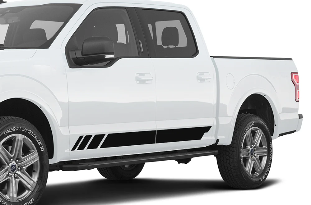 Side Rocker Graphics Vinyl Decals Compatible with Ford F150 Super Crew Cab 5.5''
