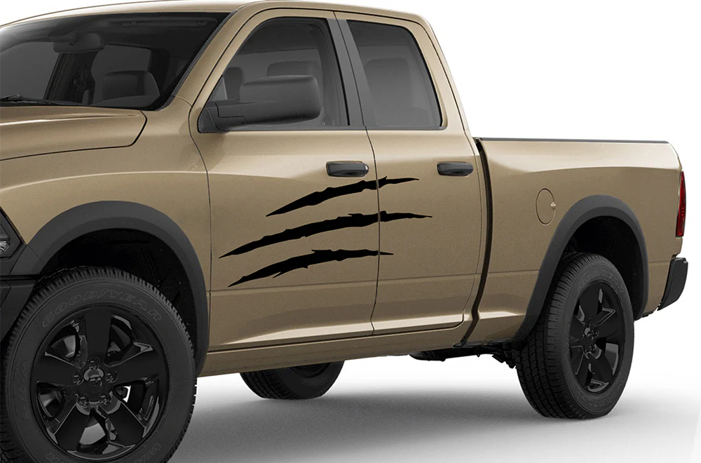 Side Scratches Graphics Kit Vinyl Decal Compatible with Dodge Ram 1500 Quad Cab