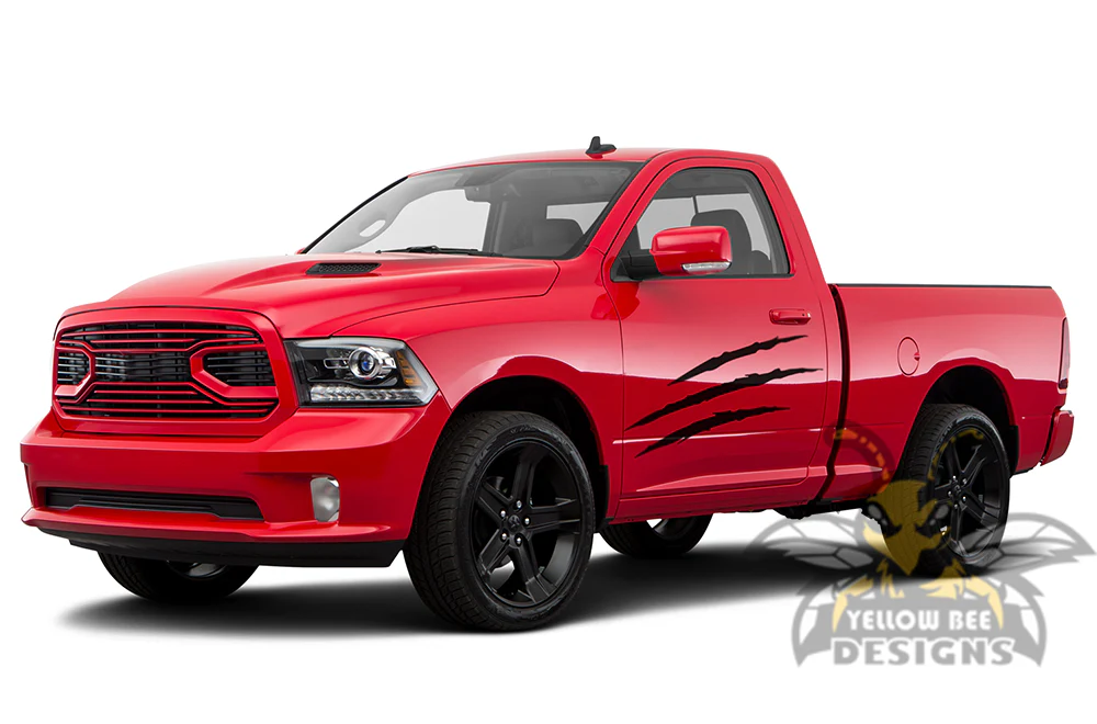 Side Scratches Graphics Vinyl Decals Compatible with Dodge Ram Regular Cab 1500 - Image 2