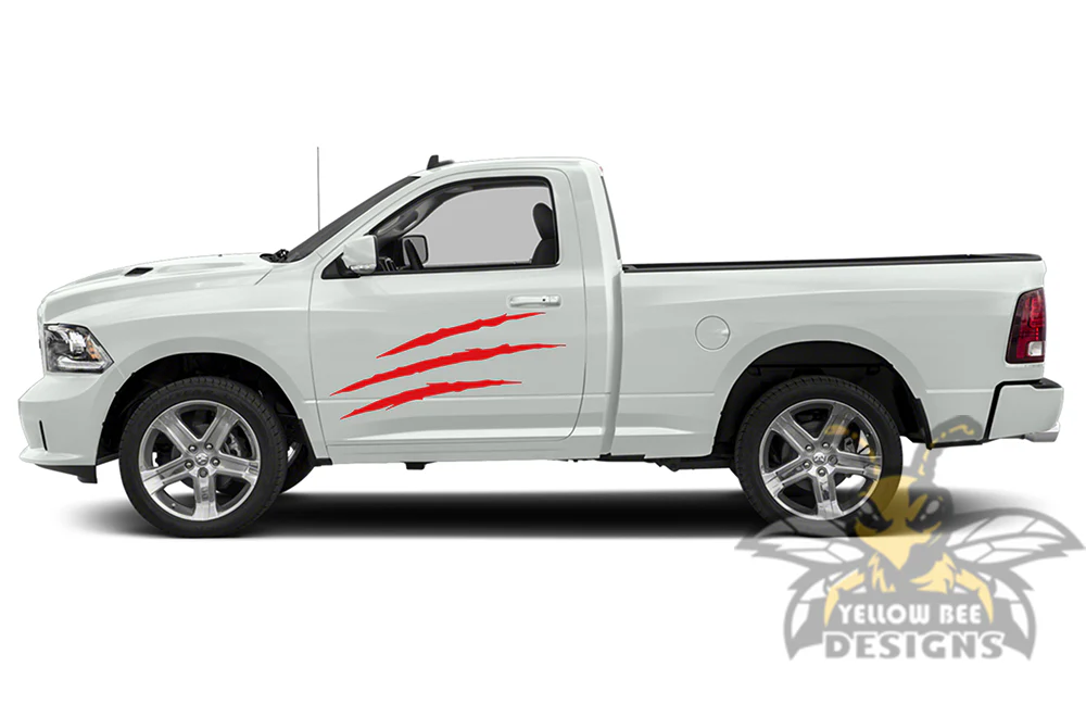 Side Scratches Graphics Vinyl Decals Compatible with Dodge Ram Regular Cab 1500 - Image 3
