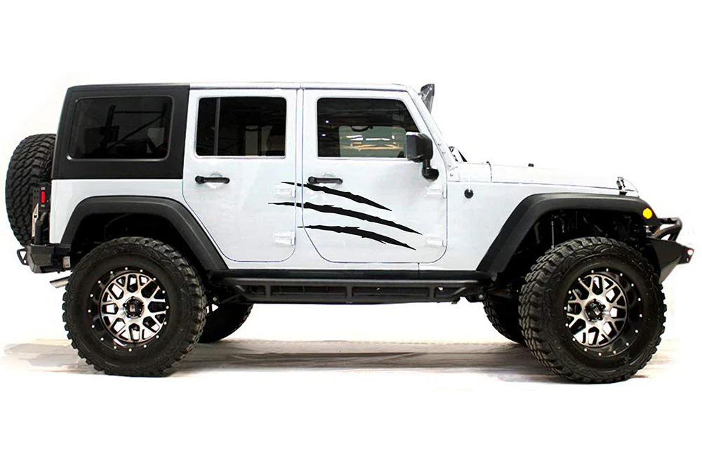 Side Scratches Graphics Vinyl Decals Compatible with Jeep JK Wrangler 2007-2018