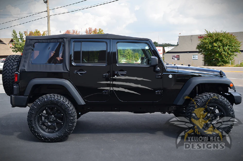 Side Scratches Graphics Vinyl Decals Compatible with Jeep JK Wrangler 2007-2018 - Image 4