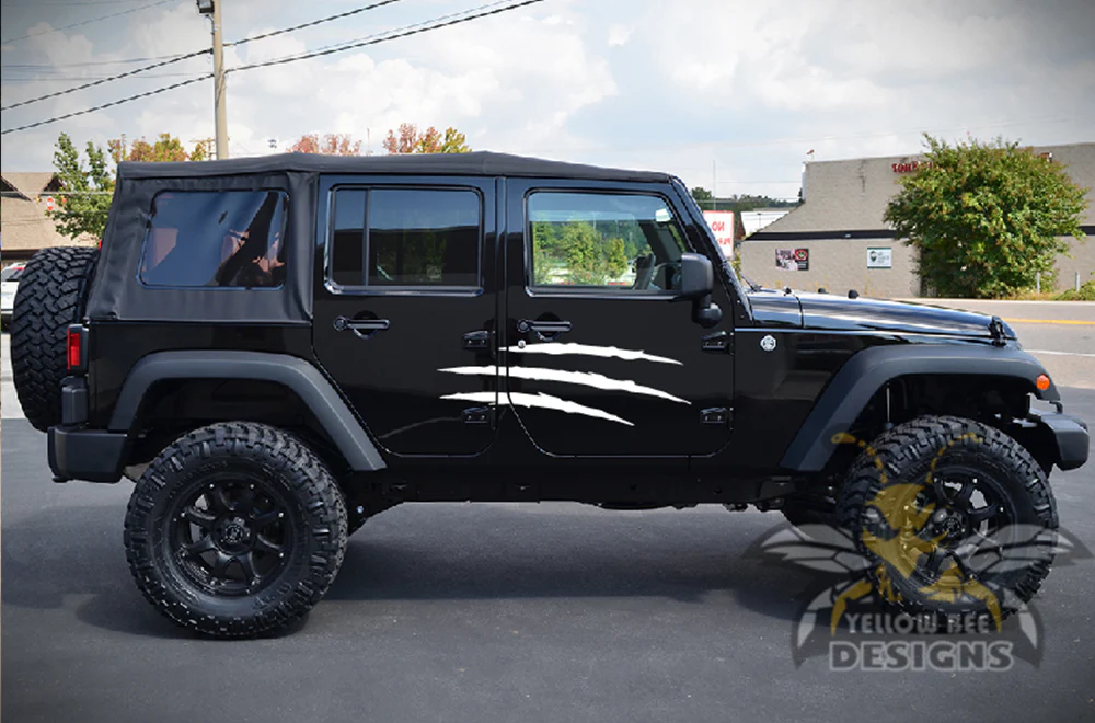Side Scratches Graphics Vinyl Decals Compatible with Jeep JK Wrangler 2007-2018 - Image 6