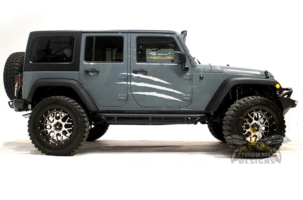 Side Scratches Graphics Vinyl Decals Compatible with Jeep JK Wrangler 2007-2018 - Image 7