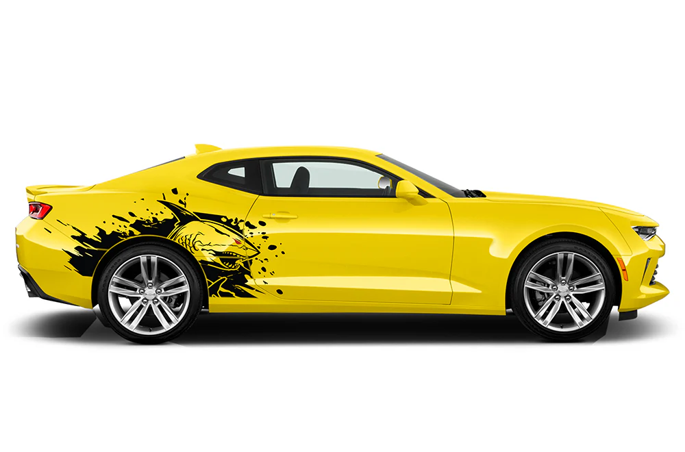 Side Shark Graphics Vinyl Decals Compatible with Chevrolet Camaro