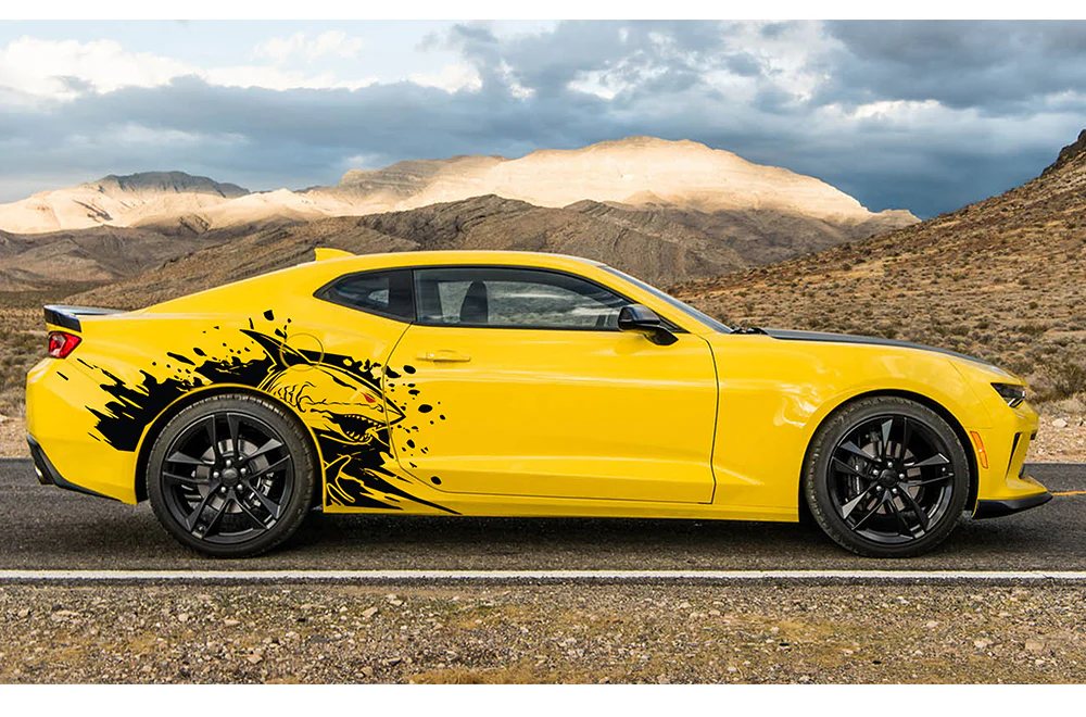 Side Shark Graphics Vinyl Decals Compatible with Chevrolet Camaro - Image 2